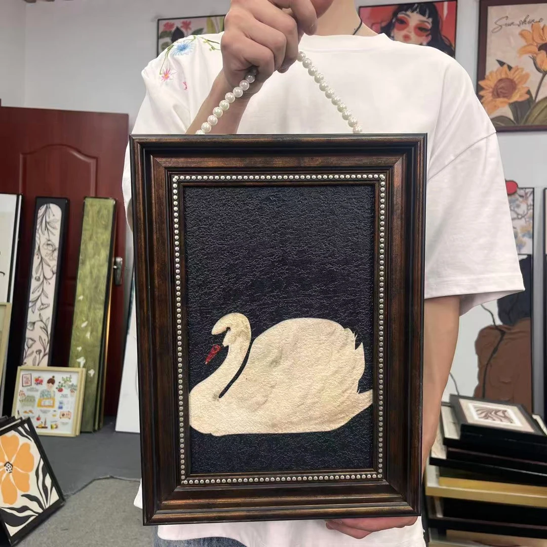 法式天鹅艺术装饰画卧室床头客厅背景墙挂画134