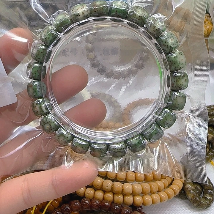 手串星月菩提60卓越糯冰绿星月菩提10六方单圈