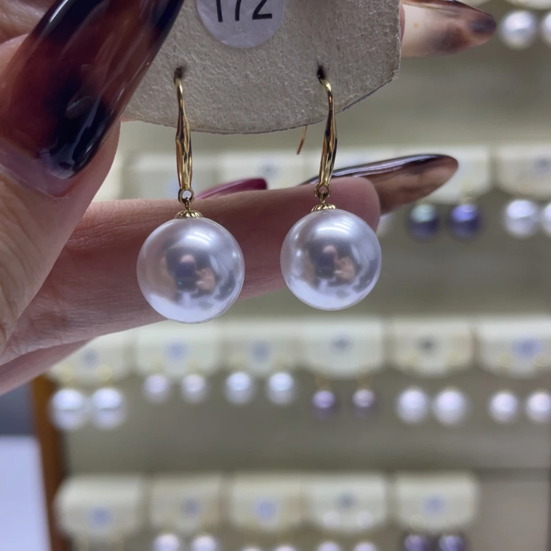 淡水珍珠耳饰18K金镶嵌