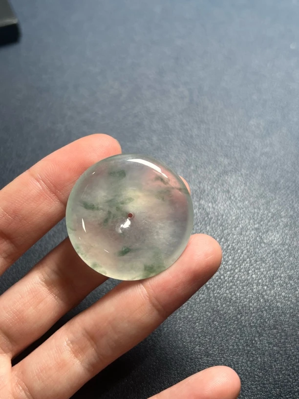 冰飘花平安扣吊坠34.7×6.4