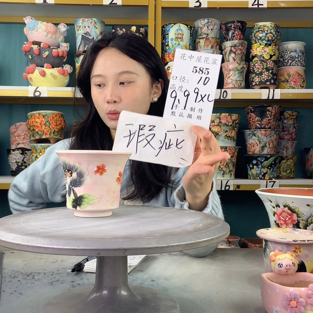 陶景德镇手工花盆585