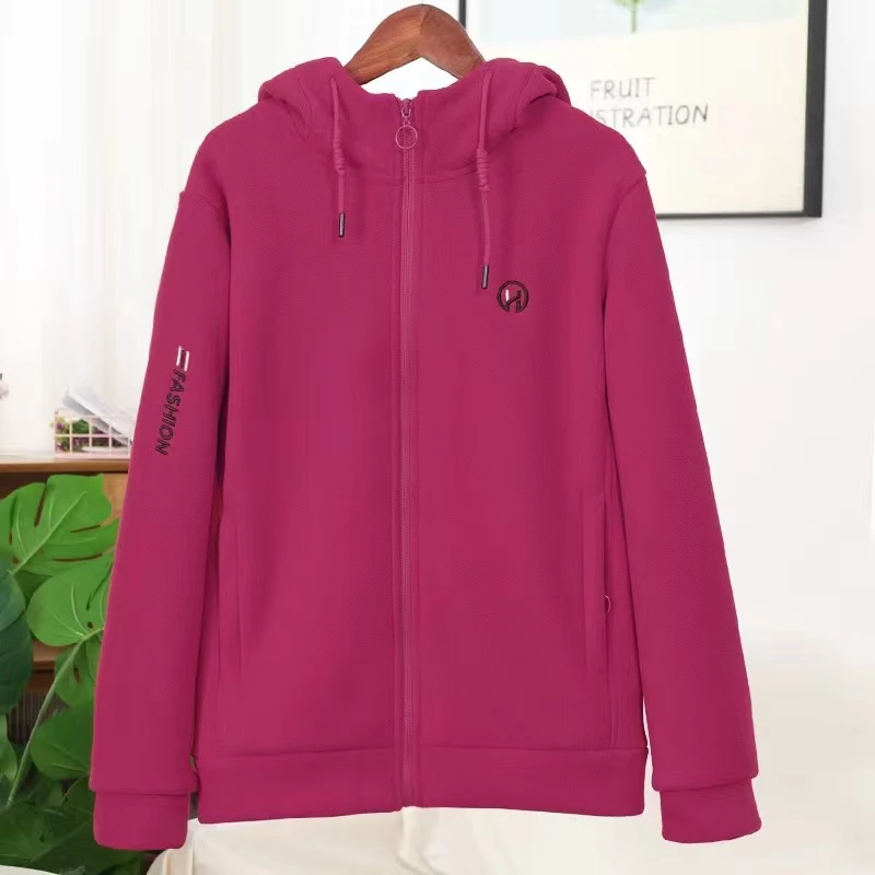 秋季新款摇粒绒里外正品休闲百搭保暖抓绒连帽时尚气质女款上衣