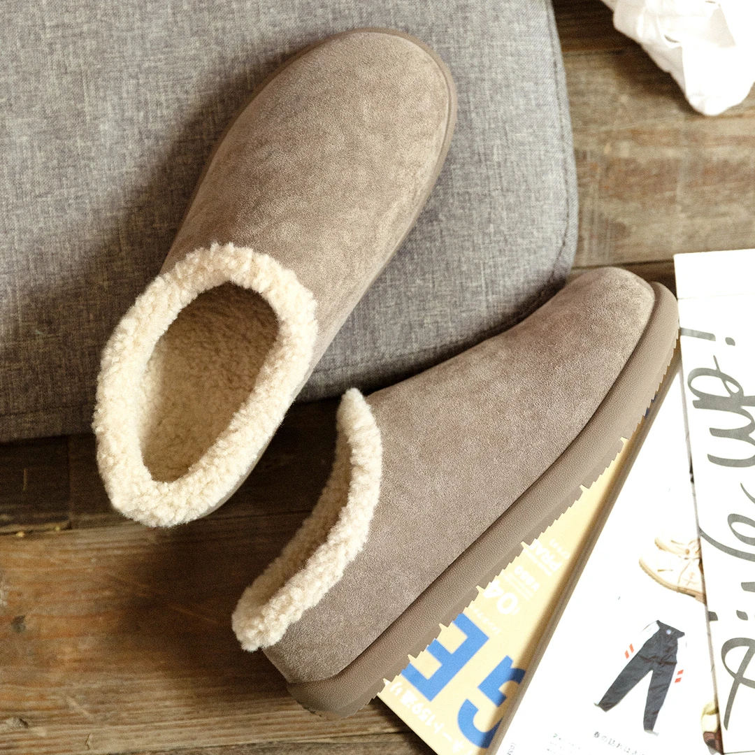 MRA毛毛拖鞋男外穿2025新款厚底包跟居家棉拖包头保暖勃肯棉鞋冬