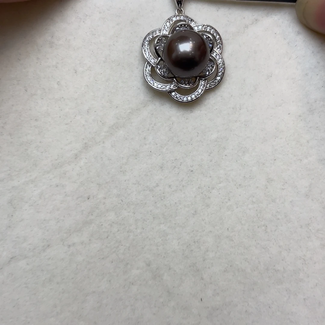 海水珍珠吊坠(不含链)银S925镶嵌