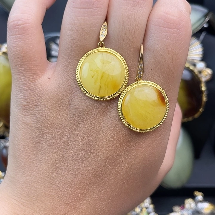 琥珀银S925镶嵌裸石