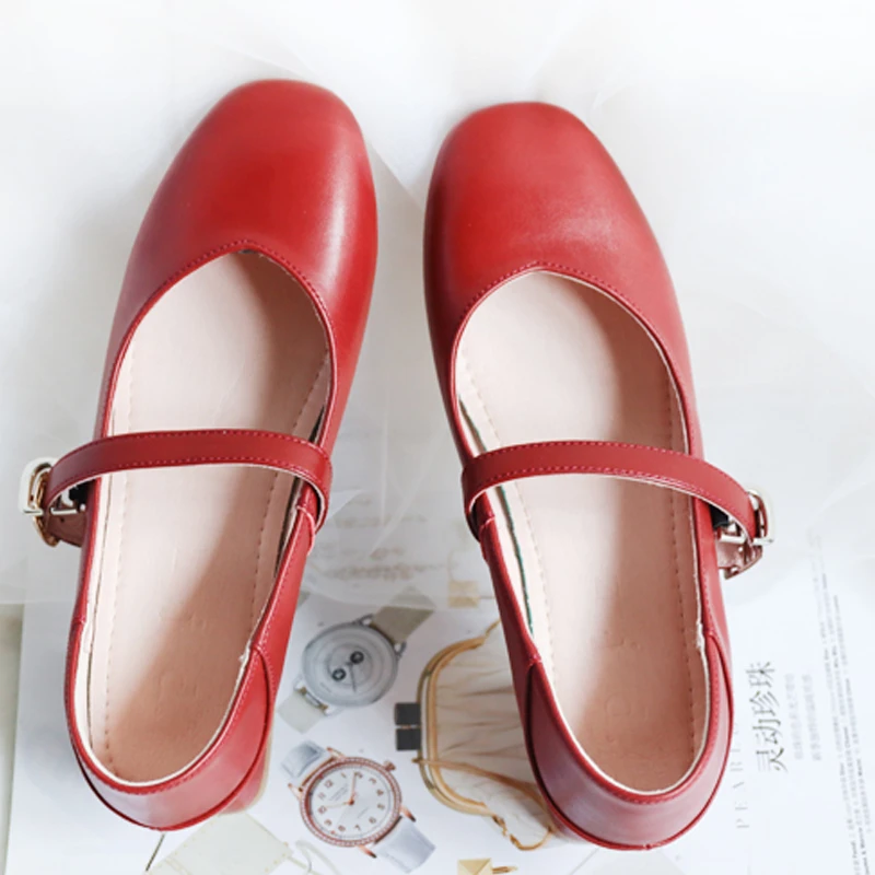 20227玛丽珍小皮鞋珍珠扣