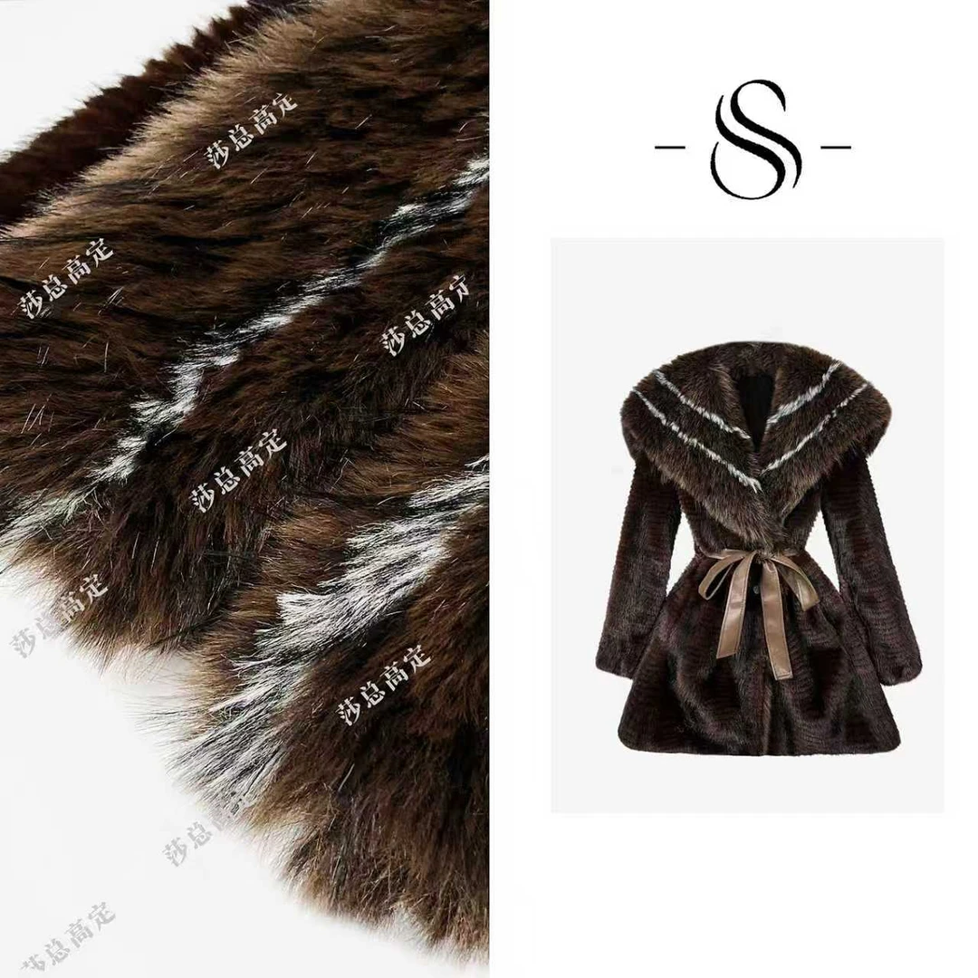 【莎总专属】冬季法式高奢简约大气条纹设计气质短外套D0067