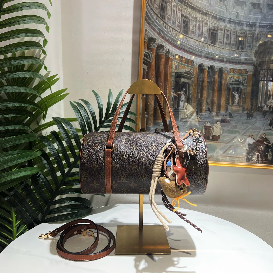 95新 LouisVuitton/路易威登 御古屋/55510/中古 红皮26圆筒 94s