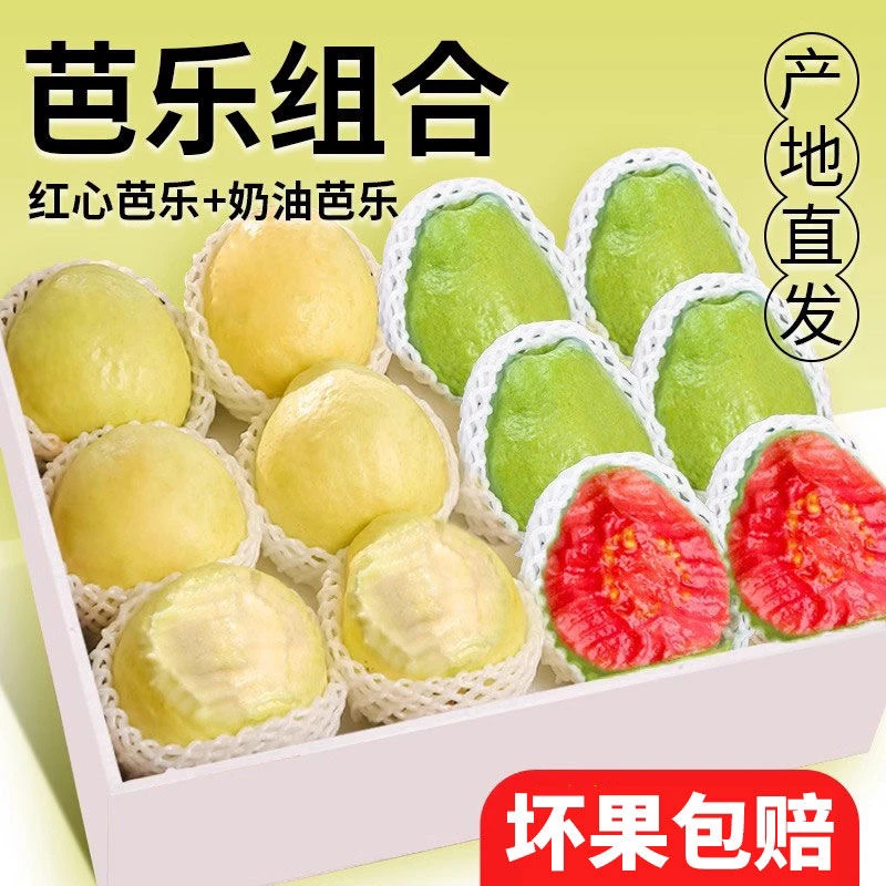 云南软糯红心白心双拼奶油番石榴当季新鲜水果