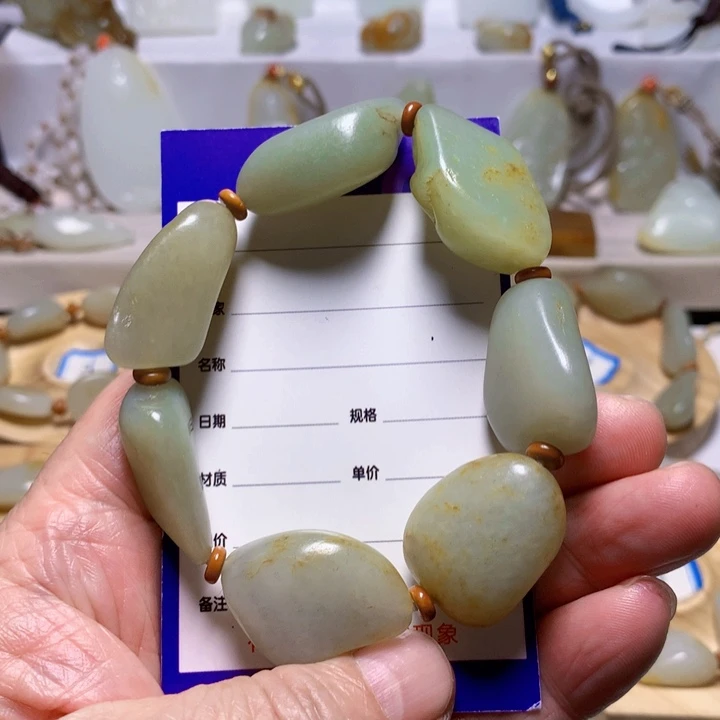 和田玉（白玉）手串未镶嵌烟****线