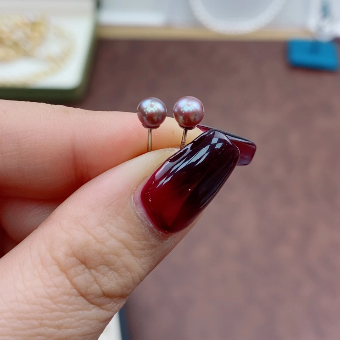 淡水珍珠耳饰银S925镶嵌