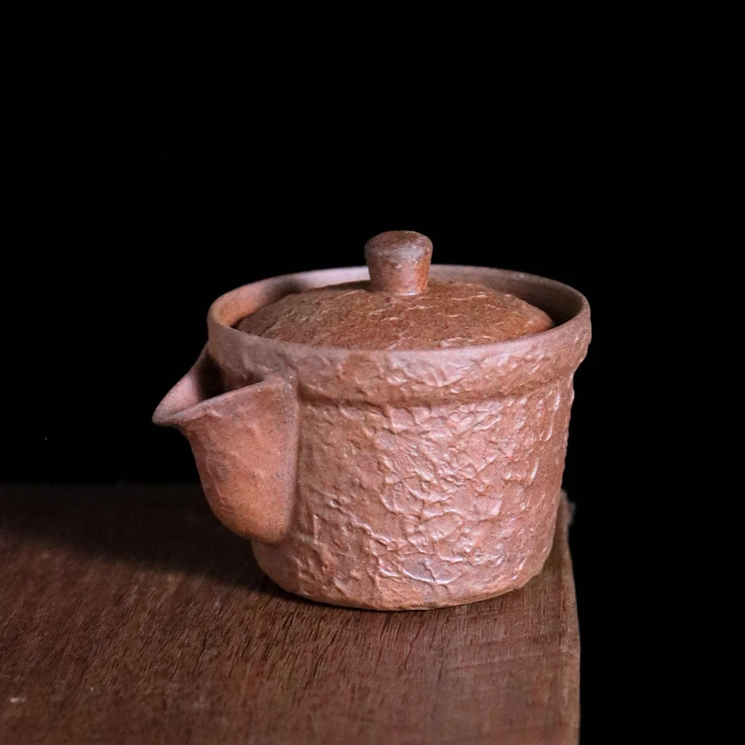 【老岩泥】粗陶石纹手抓壶.1677.茶壶.BL