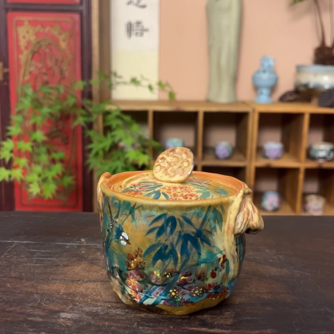 杯柴烧纯手工手绘陶瓷