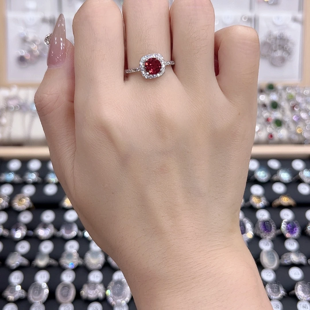 水晶戒指银S925镶嵌