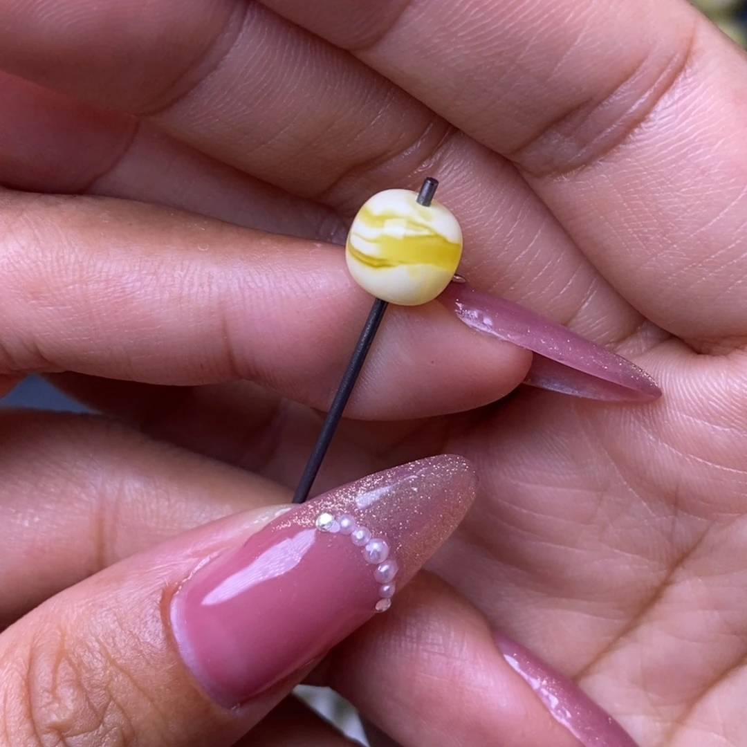琥珀未镶嵌裸石金白虎皮妖花老型8.6*7.8mm