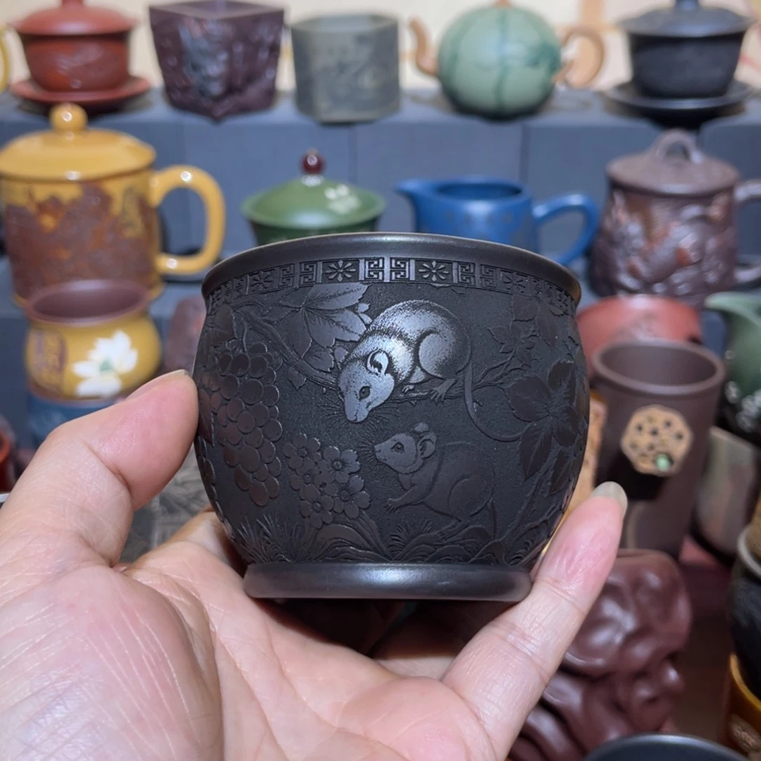 原矿紫砂手工主人杯