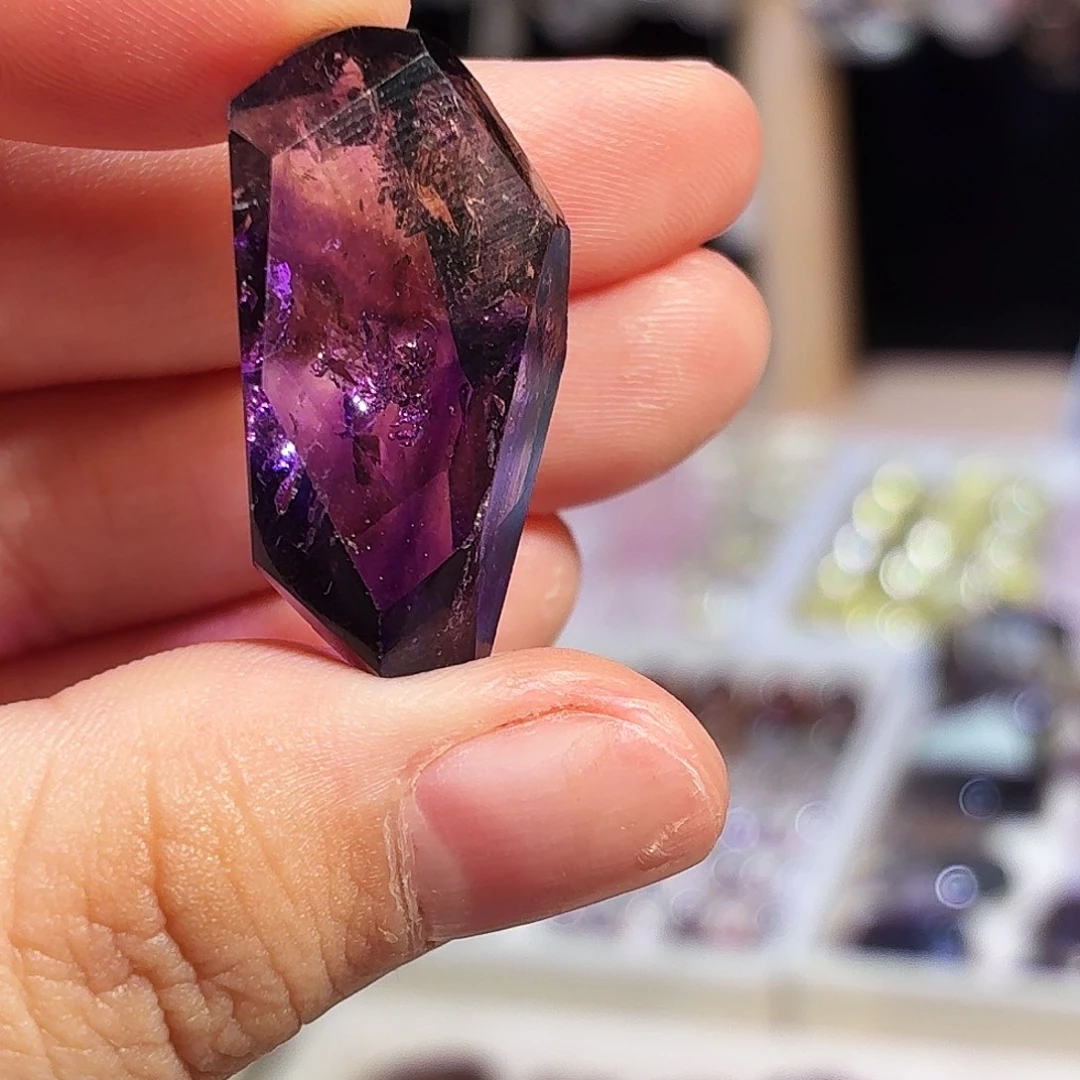 吊坠(不含链)未镶嵌水晶紫超七 随形 打孔定制不退换