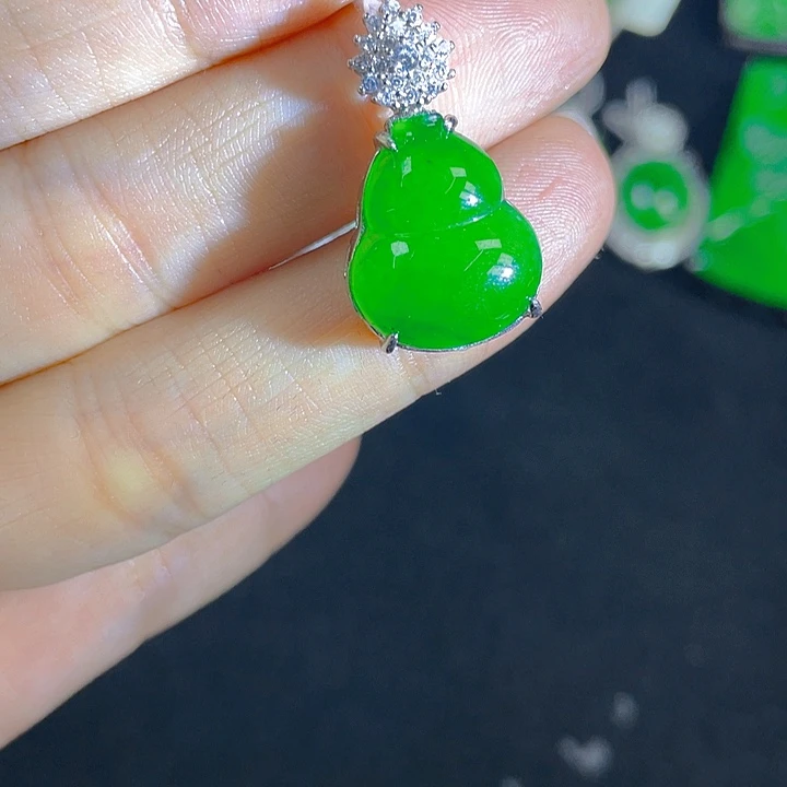 翡翠银S925镶嵌吊坠(不含链)