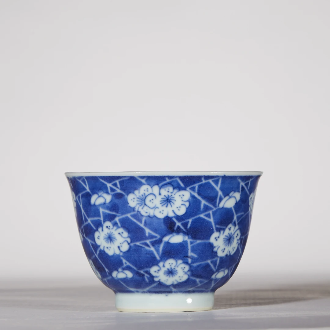 3、清道光 青花冰梅纹茶杯【祥德88拍卖】