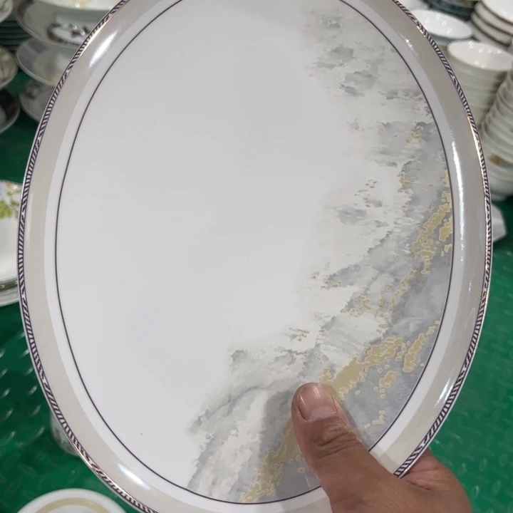 瓷片海岸鱼盘二个微瑕