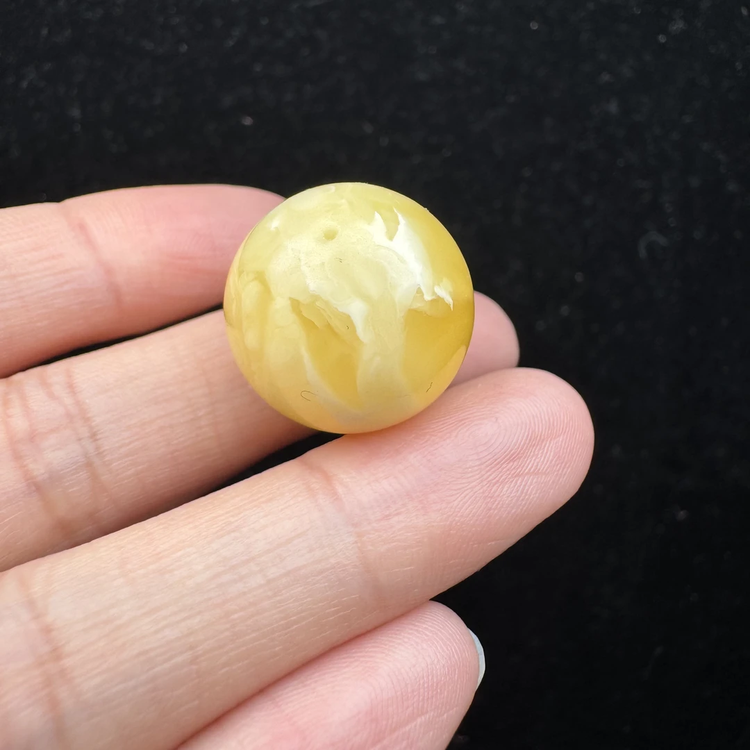 A1264天然俄料蜜蜡单珠18.6mm 支持鉴定 假一罚四