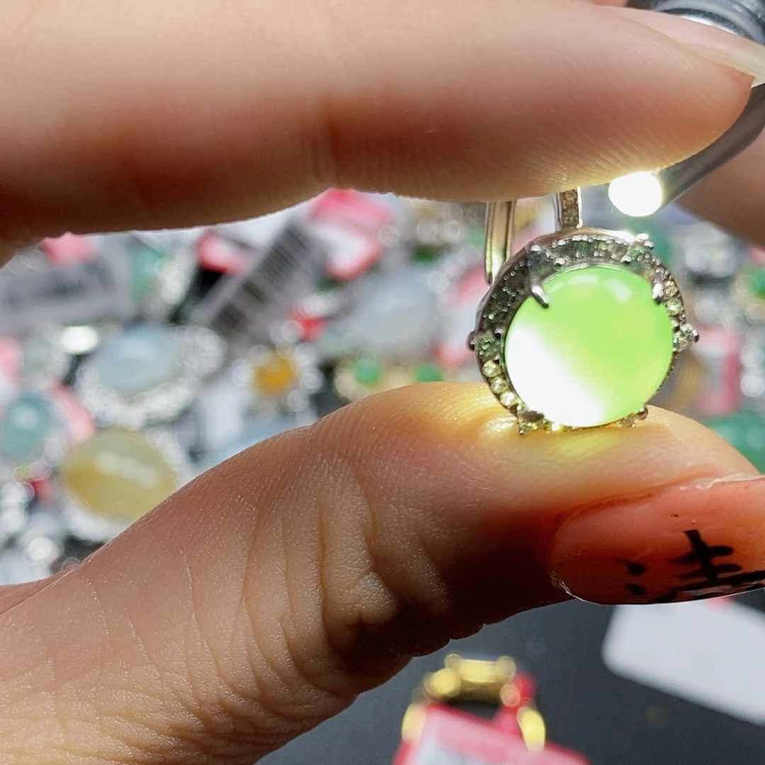 翡翠银S925镶嵌戒指