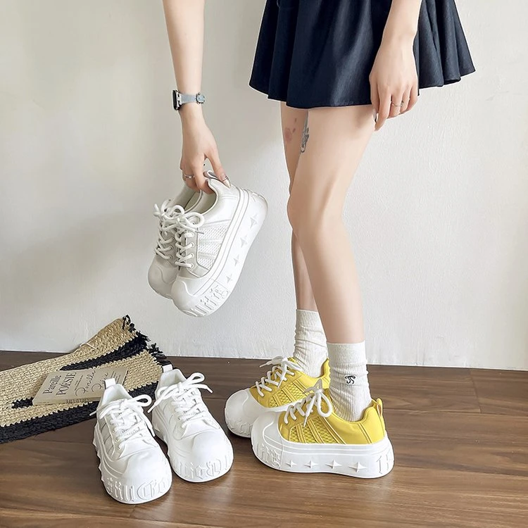 耐磨增高夏季网状时尚休闲鞋韩版百搭老爹鞋学生薄款时尚小白鞋女