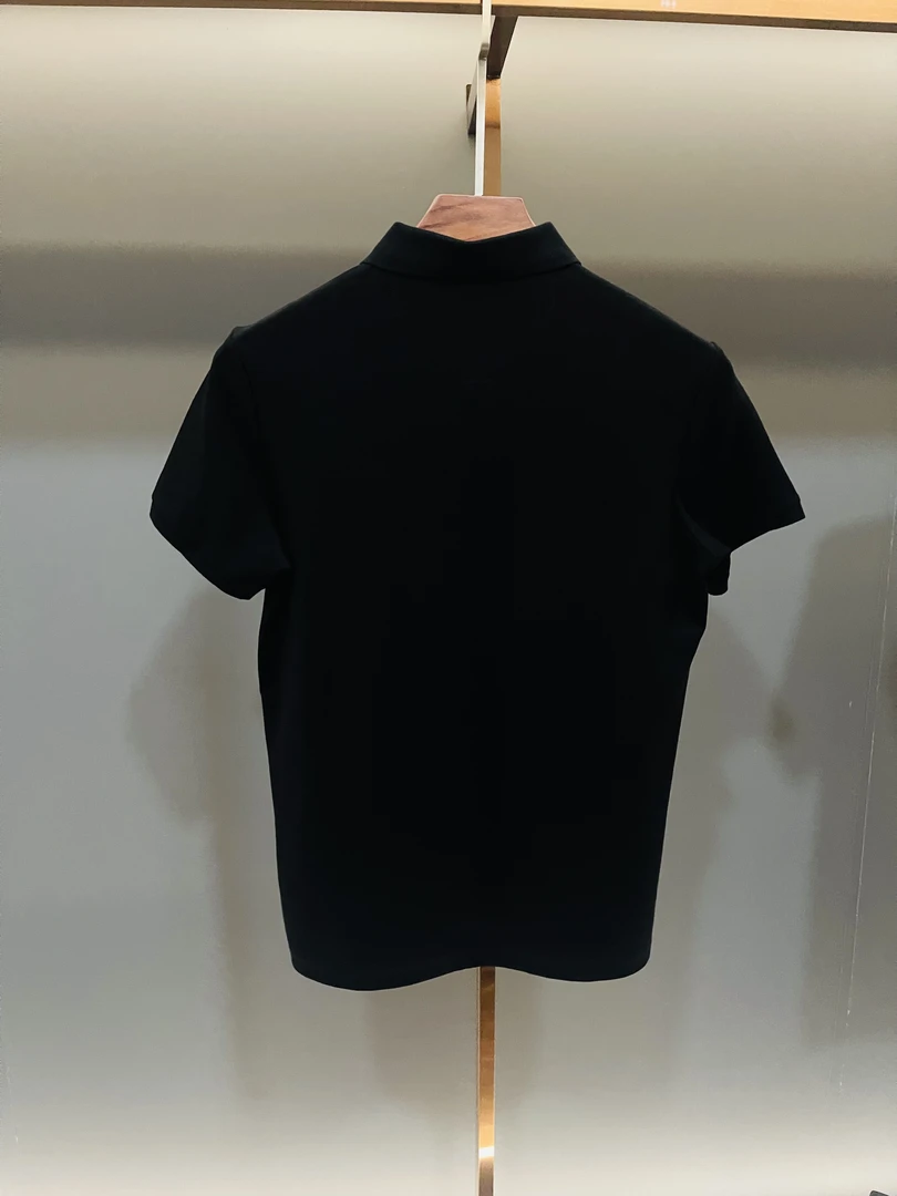 25年春季新款新款男士翻领上衣POLO衫黑色百搭时尚商务