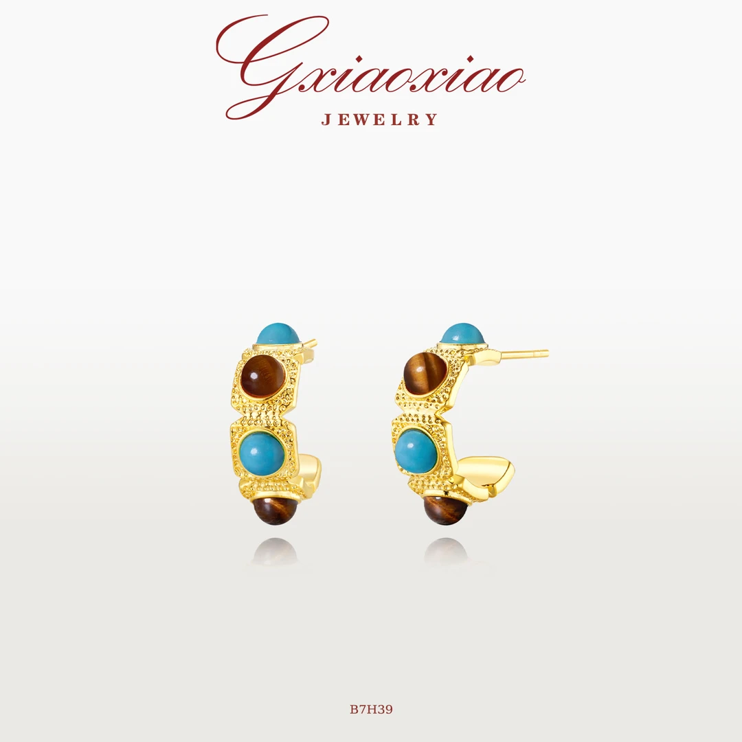 G XIAOXIAO 气质复古高级感百搭C圈耳环 B7H39