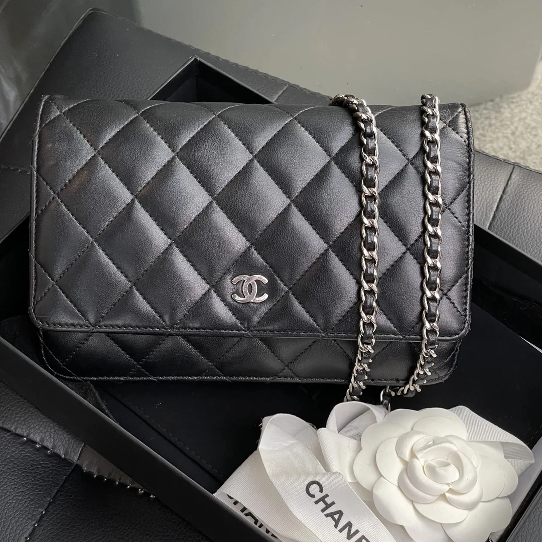 99新 Chanel/香奈儿 7姐北京专场/黑银羊发财包woc  27开