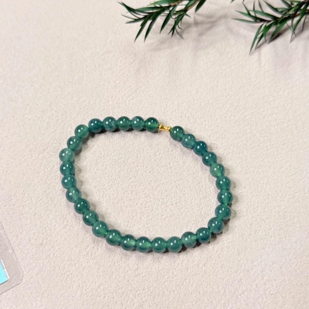 【六六中古】孤品精美翡翠手串te9560珠子5-5.5