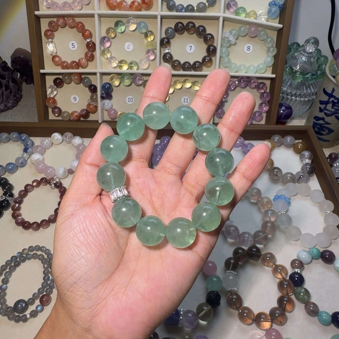 银S925镶嵌手链烟晶