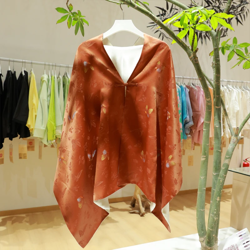 新中式披肩（25811385- 檀褐）