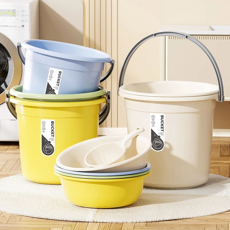 家用手提塑料水桶加厚储水桶大容量学生宿舍用洗衣蓄水洗车小圆桶