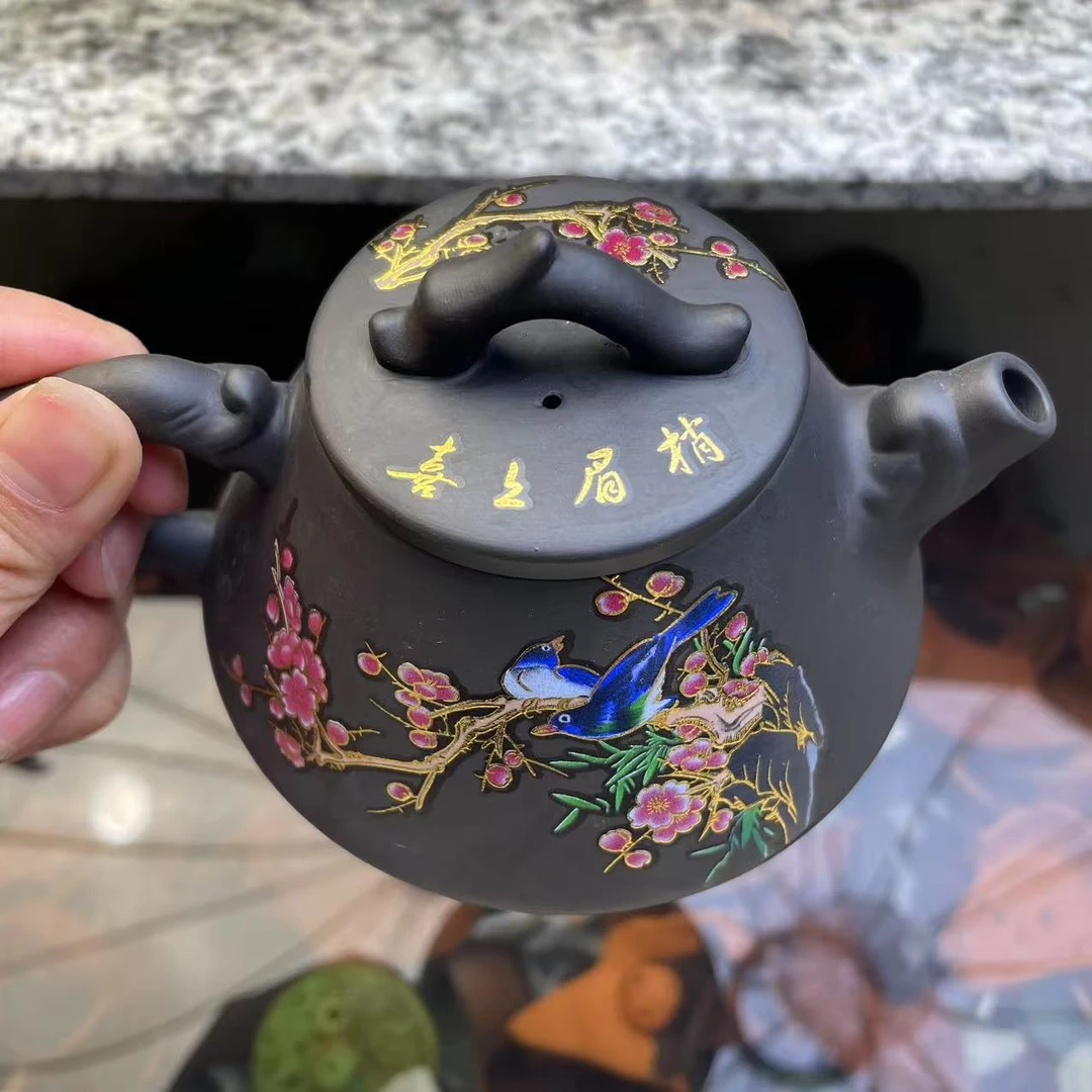 【闪购商品】原矿老紫泥喜上眉梢石瓢凤鸣壶