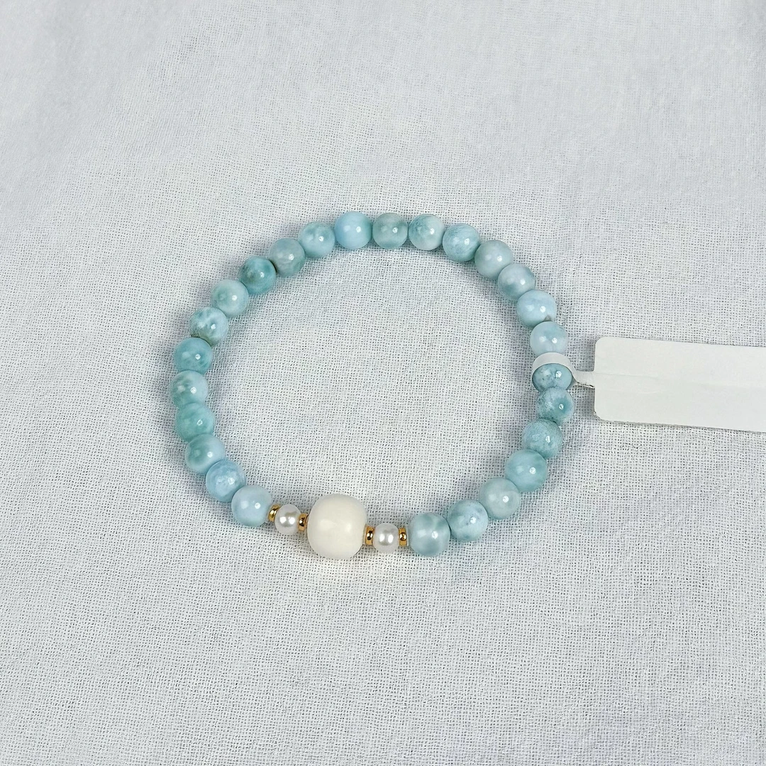 海纹石猛犸桶珠手链（6-9mm）DLH0145