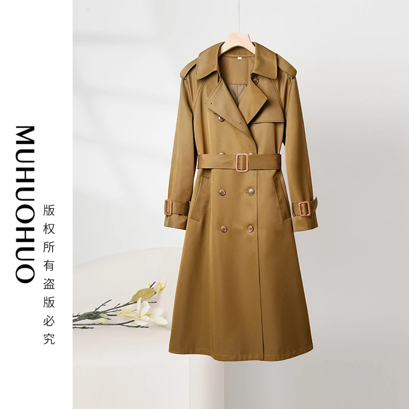2024气质女生修身高级时尚春季新款大衣中长款收腰休闲风衣