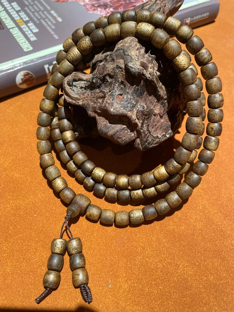 沉香海南沉香8mm鼓珠多圈沉水浮