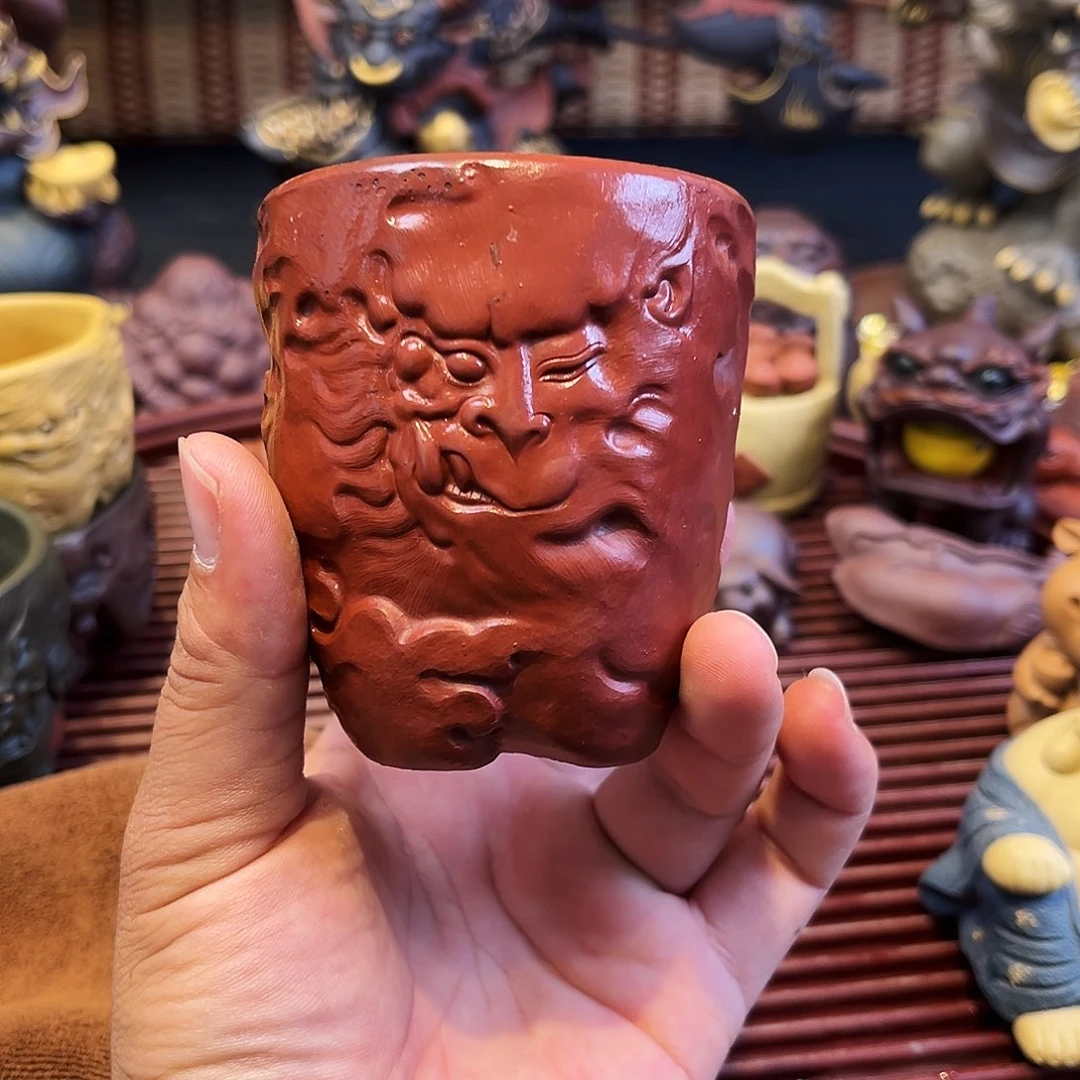 紫砂茶杯高端紫砂雕塑主人杯