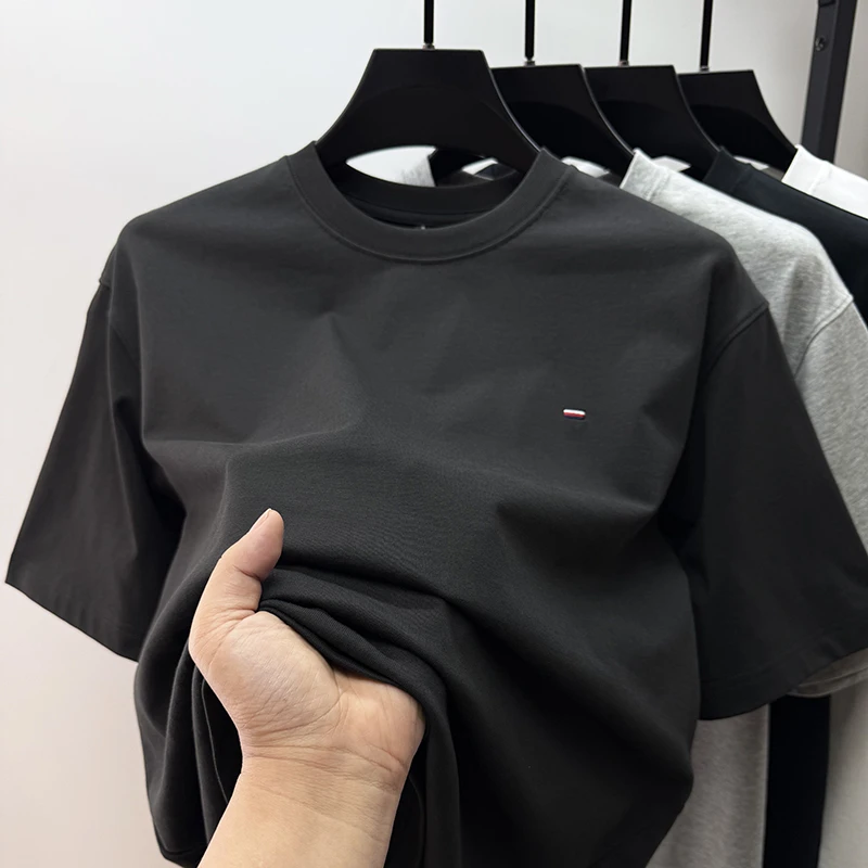 CATIA SELI（阔版）宽松短袖t恤男士圆领夏季新疆长绒棉上衣半袖