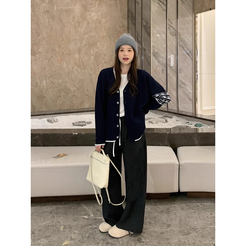 【ALINDM年中大清仓】微胖mm慵懒松弛秋冬200斤宽松直筒休闲AS25941