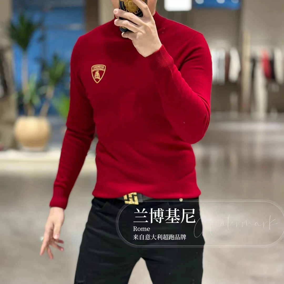 【兰博基尼】高端净版100%羊毛大牛盾标羊毛衫9062052