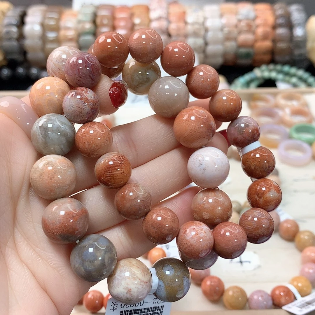 硅化珊瑚（珊瑚玉）手链未镶嵌咩*羊246