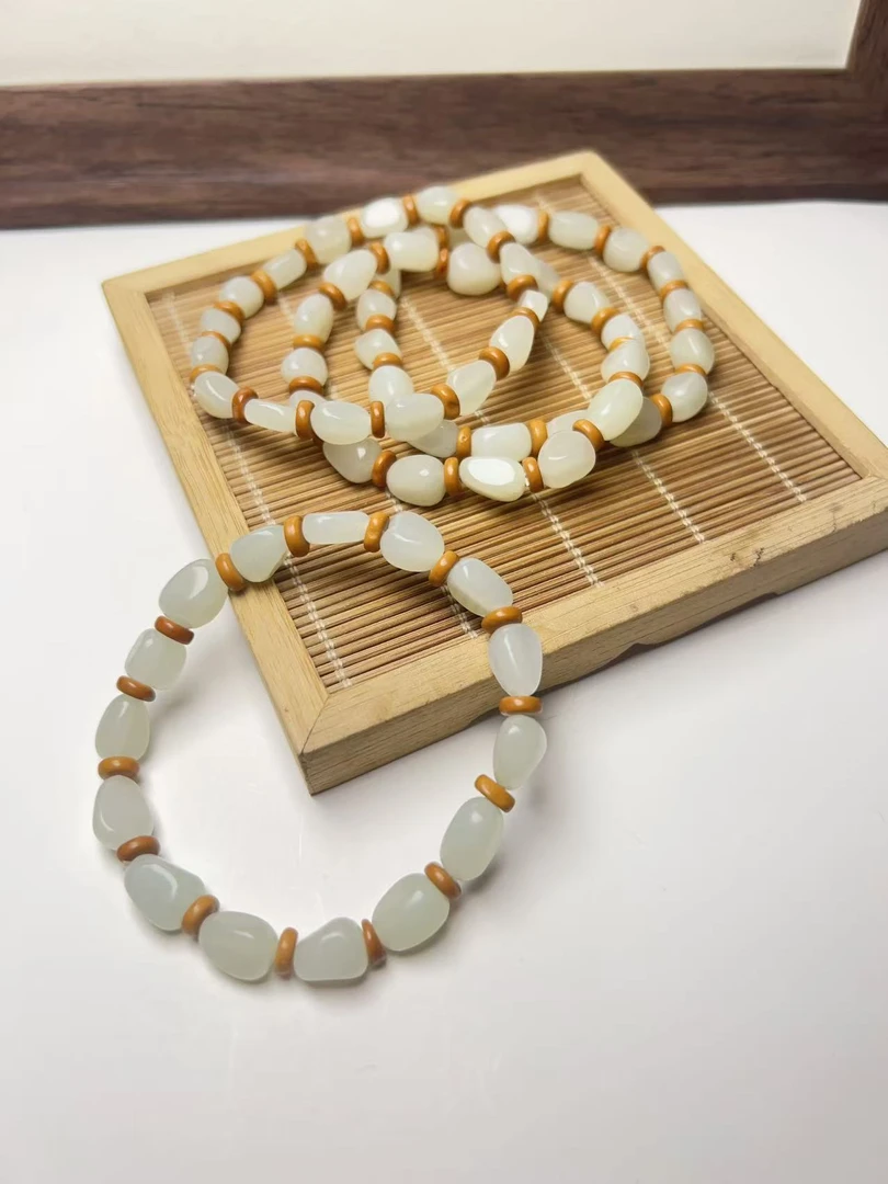 1171和田玉白玉【随形】手串（拍一发一 多样性发货）