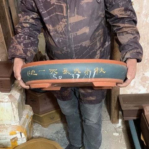 紫砂花盆手工制作