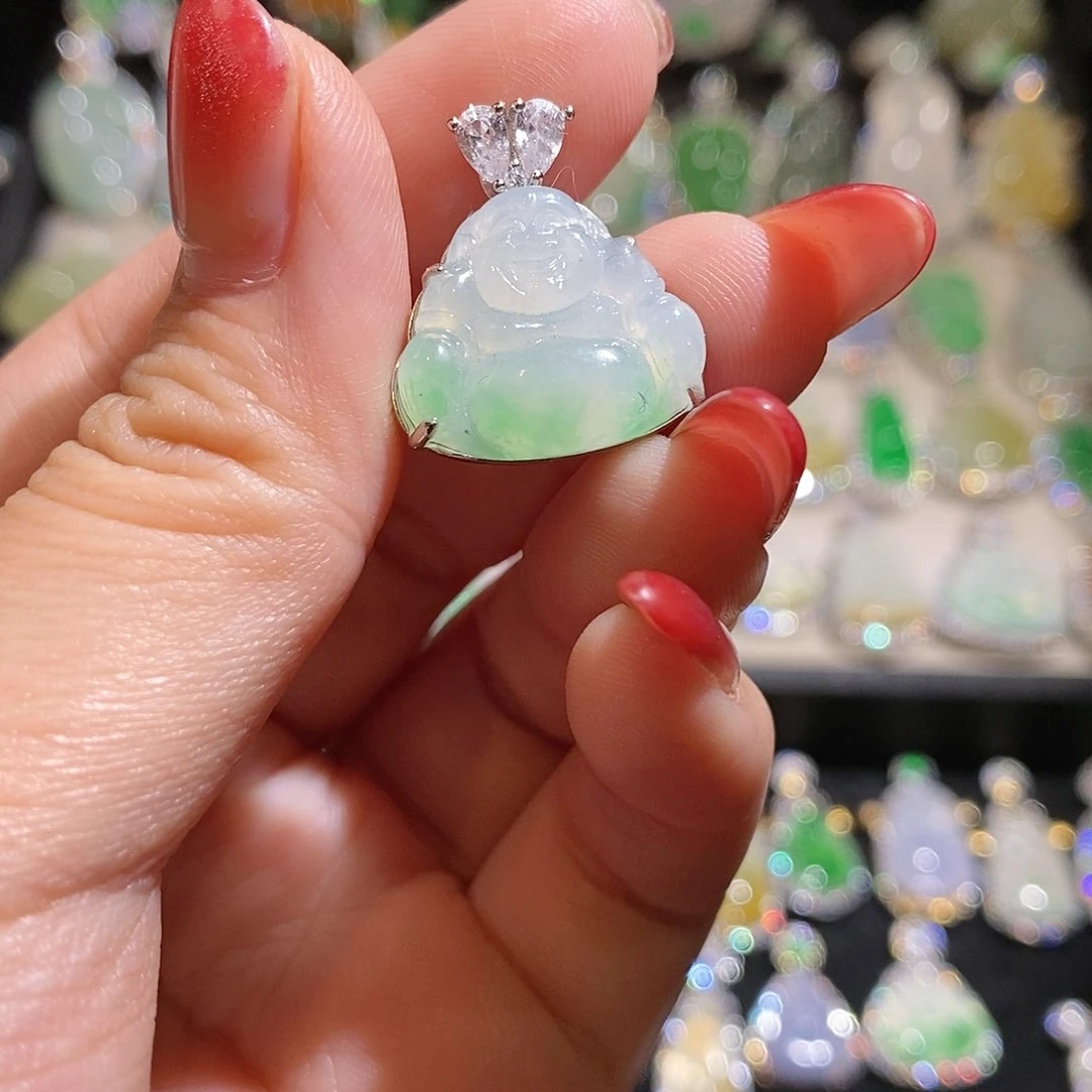 翡翠银S925镶嵌颈饰天然翡翠