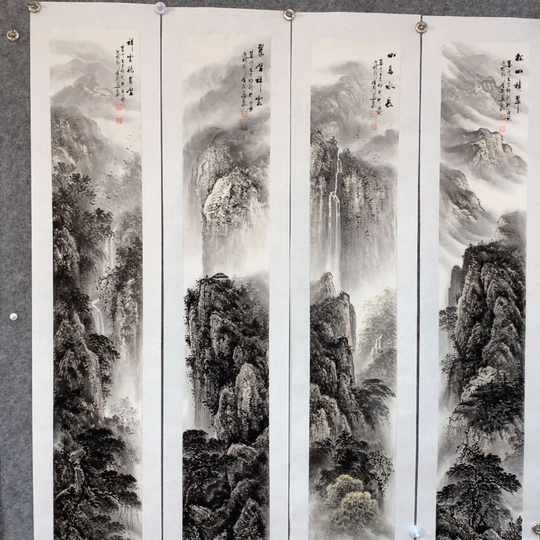 王***子国画山水作品写意