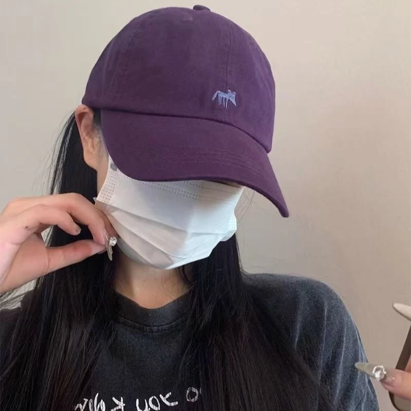 可爱百搭小狐狸刺绣棒球帽男女同款春夏宽檐显脸小遮阳鸭舌帽