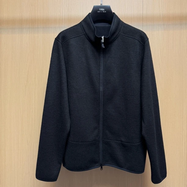 【羊毛加绒针织夹克】1705男士立领休闲针织户外可内搭可外穿的外套