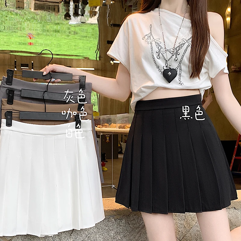 大码胖mm韩版高腰显瘦百搭温柔甜美风短裙包臀裙百褶裙裙5066